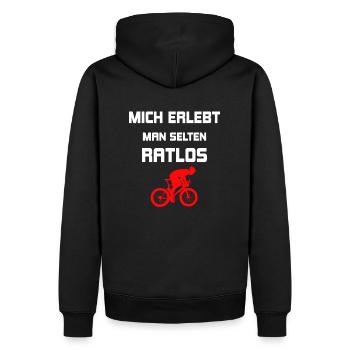Fahrrad - Männer Premium Bio Hoodie - Schwarz - Hinten - Nico (187cm)