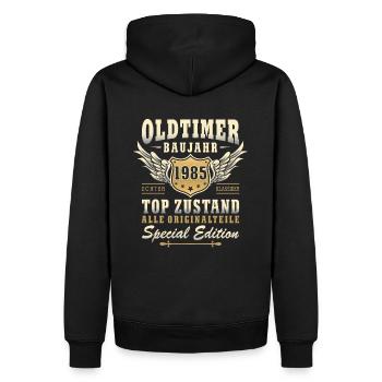 40. Geburtstag Oldtimer 40 Jahre Geschenkidee - Männer Premium Bio Hoodie - Schwarz - Hinten - Nico (187cm)