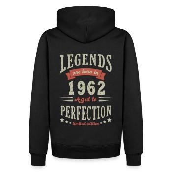 Legende aus dem Jahr 1962 Geburtstagsgeschenk 60 Jahre - Männer Premium Bio Hoodie - Schwarz - Hinten - Nico (187cm)