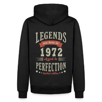 légende né en 1972 Cadeau anniversaire 51 ans - Sweat à capuche Premium bio Homme - noir - Dos - Nico (187cm)