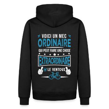 mec ordinaire le ventoux à vélo velo cycliste - Sweat à capuche Premium bio Homme - noir - Dos - Nico (187cm)
