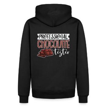 Chocolat chocolat gourate sucré chocolate chocolat - Sweat à capuche Premium bio Homme - noir - Dos - Nico (187cm)
