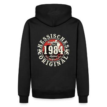 40. Geburtstag 2024 Hessisches Original Geschenk - Männer Premium Bio Hoodie - Schwarz - Hinten - Nico (187cm)