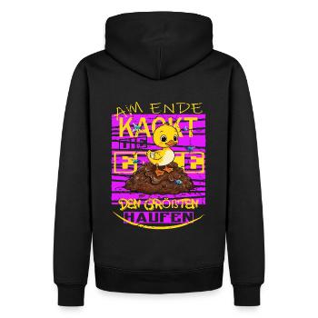 Caca de canard ! - Sweat à capuche Premium bio Homme - noir - Dos - Nico (187cm)