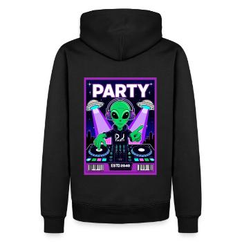 Parti extraterrestre 2040 - Sweat à capuche Premium bio Homme - noir - Dos - Nico (187cm)