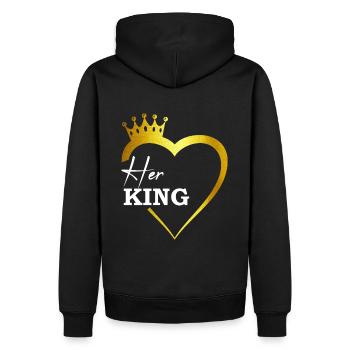 Sa tenue de couple King Gold King Queen - Sweat à capuche Premium bio Homme - noir - Dos - Nico (187cm)