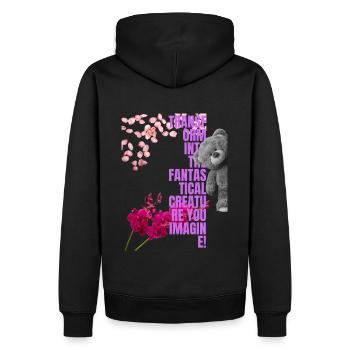 bloom - Men’s Premium Organic Hoodie - black - Back - Nico (187cm)