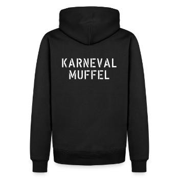 Karneval Muffel - Faschings Muffel - Männer Premium Bio Hoodie - Schwarz - Hinten - Nico (187cm)