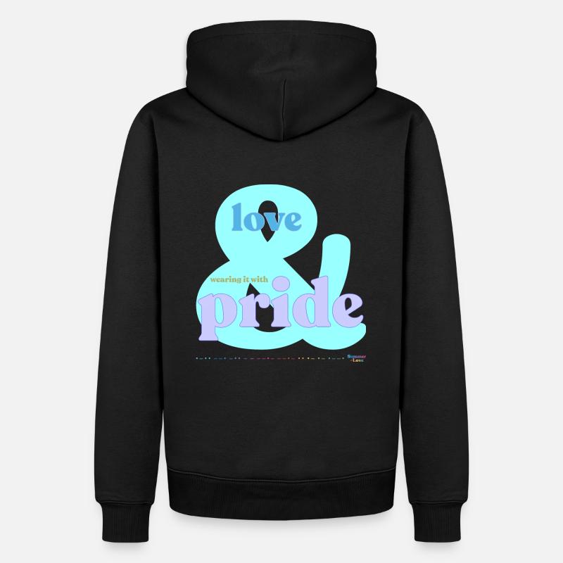 Stolz Eisblau - Männer Premium Bio Hoodie - Schwarz