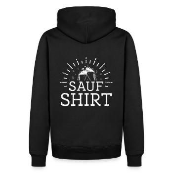 Sauf Shirt - Männer Premium Bio Hoodie - Schwarz - Hinten - Nico (187cm)