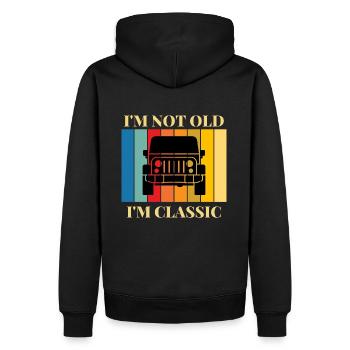 Je ne suis pas vieux, je suis une voiture classique - Sweat à capuche Premium bio Homme - noir - Dos - Nico (187cm)