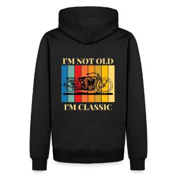 1Je ne suis pas vieux, je suis un motard classique - Sweat à capuche Premium bio Homme - noir - Dos - Nico (187cm)