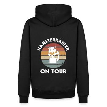 Shopping Shoppen Hamsterkäufer Humor Spruch Design - Männer Premium Bio Hoodie - Schwarz - Hinten - Nico (187cm)