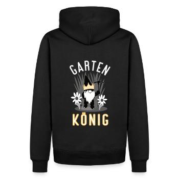 Garten König Hobbygärtner Gartenarbeit Gärtner - Männer Premium Bio Hoodie - Schwarz - Hinten - Nico (187cm)