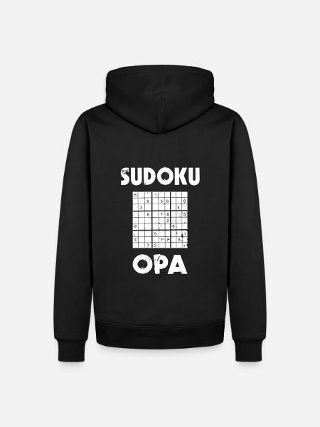 Sudoku Opa Rätsel Design - Männer Premium Bio Hoodie - Schwarz