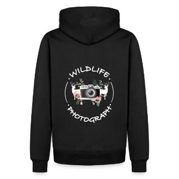 Natur Fotografie Kamera Fotograf Wald Design - Männer Premium Bio Hoodie - Schwarz - Hinten - Nico (187cm)