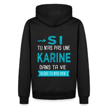 Karine Si tu n as pas une karine - Sweat à capuche Premium bio Homme - noir - Dos - Nico (187cm)