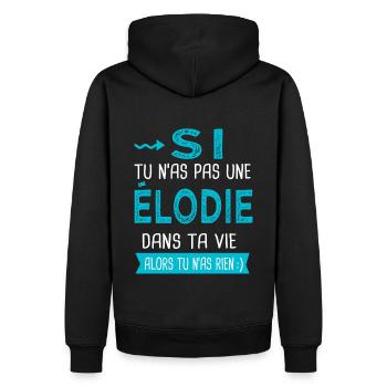 Elodie Si tu n as pas une élodie - Sweat à capuche Premium bio Homme - noir - Dos - Nico (187cm)