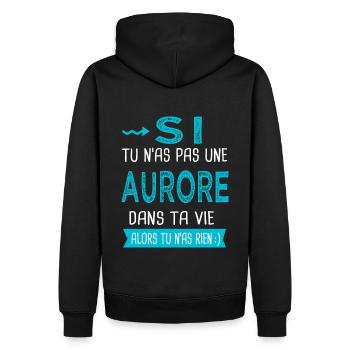 Aurore Si tu n as pas une aurore - Sweat à capuche Premium bio Homme - noir - Dos - Nico (187cm)