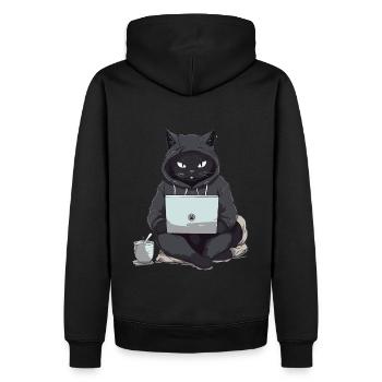 Chat Noir Bombay Chat Tenue pour - Sweat à capuche Premium bio Homme - noir - Dos - Nico (187cm)