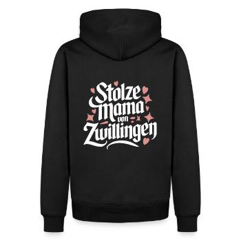 Zwillingsmama Zwillings Mutter Mama von Zwillingen - Männer Premium Bio Hoodie - Schwarz - Hinten - Nico (187cm)