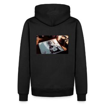 Morgen-Skizze - Männer Premium Bio Hoodie - Schwarz - Hinten - Nico (187cm)