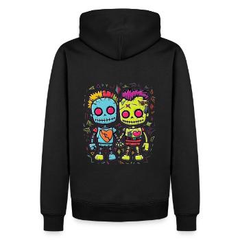 Découvrez le monde amusant de la mode des poupées vaudou - Sweat à capuche Premium bio Homme - noir - Dos - Nico (187cm)