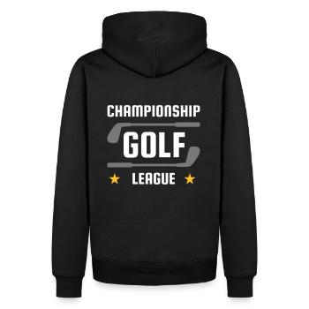 Championship golf league (Golfschläger, Sterne) - Männer Premium Bio Hoodie - Schwarz - Hinten - Nico (187cm)