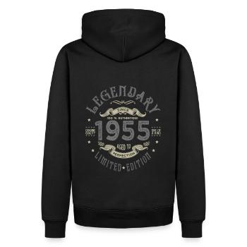 1955 Legendärer Geburtstag Geboren 1955 - Männer Premium Bio Hoodie - Schwarz - Hinten - Nico (187cm)