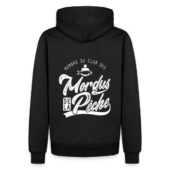 Pêche Mordus de la pêche Humour pêcheur - Sweat à capuche Premium bio Homme - noir - Dos - Nico (187cm)