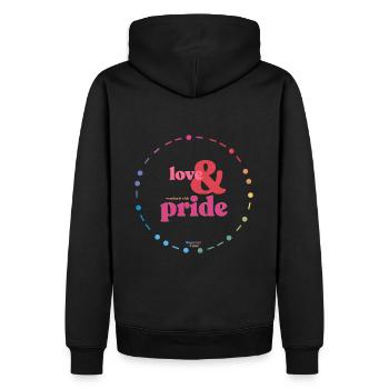 Pride-Kreis - Männer Premium Bio Hoodie - Schwarz - Hinten - Nico (187cm)