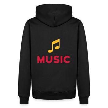 ★ Les couleurs de conception peuvent être modifiées ★ Musique (Remarque) - Sweat à capuche Premium bio Homme - noir - Dos - Nico (187cm)