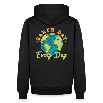 Tag der Erde - Männer Premium Bio Hoodie - Schwarz - Hinten - Nico (187cm)