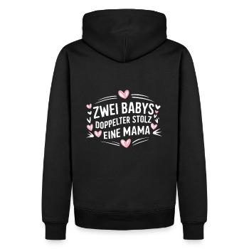 Twin Mom Zwillingsmutter Mama von Zwillingen - Männer Premium Bio Hoodie - Schwarz - Hinten - Nico (187cm)