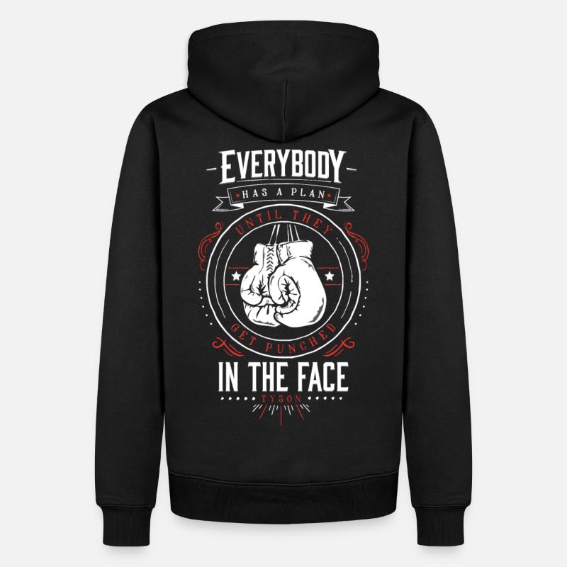 Boxer Design white/red - Männer Premium Bio Hoodie - Schwarz
