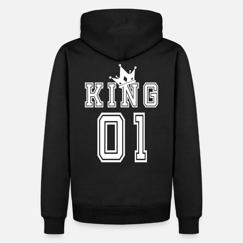 King 01 Motif Complémentaire Pour Couples - Sweat à capuche Premium bio Homme - noir