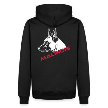 536 Malinois - Sweat à capuche Premium bio Homme - noir - Dos - Nico (187cm)