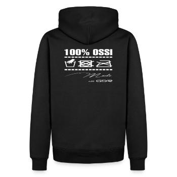 100% OSSI - Tee shirt manches longues Premium Homm - Sweat à capuche Premium bio Homme - noir - Dos - Nico (187cm)