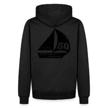 mit vollen Segeln ins neue Jahrzehnt - Männer Premium Bio Hoodie - Schwarz - Hinten - Nico (187cm)