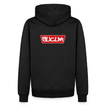 Sucuk turkey sausage - Men’s Premium Organic Hoodie - black - Back - Nico (187cm)