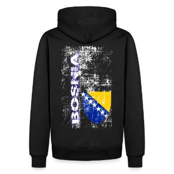 Bosnia - Männer Premium Bio Hoodie - Schwarz - Hinten - Nico (187cm)