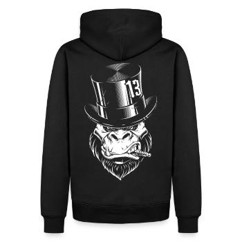 Unlucky Gorilla - Sweat à capuche Premium bio Homme - noir - Dos - Nico (187cm)