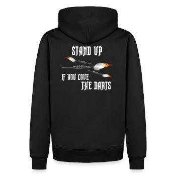 Stand up burning arrows - Men’s Premium Organic Hoodie - black - Back - Nico (187cm)