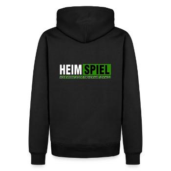 Heimspiel grün weiß - Männer Premium Bio Hoodie - Schwarz - Hinten - Nico (187cm)