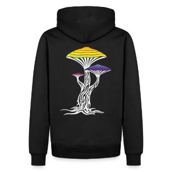Magic mushrooms - Men’s Premium Organic Hoodie - black - Back - Nico (187cm)