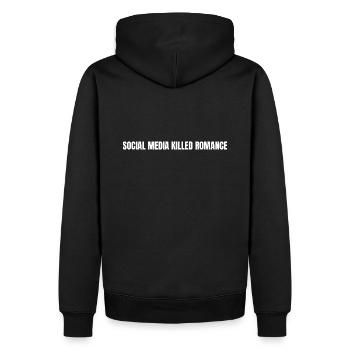 New Social Media Killed Romance - Männer Premium Bio Hoodie - Schwarz - Hinten - Nico (187cm)