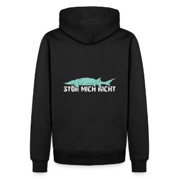Stör mich nicht | Störangeln | Störzucht - Männer Premium Bio Hoodie - Schwarz - Hinten - Nico (187cm)