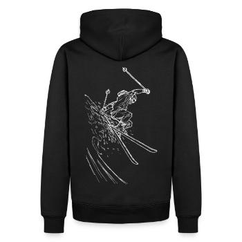 Skifahren - Freerider - Männer Premium Bio Hoodie - Schwarz - Hinten - Nico (187cm)