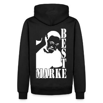 Meilleur homme de marque - Sweat à capuche Premium bio Homme - noir - Dos - Nico (187cm)