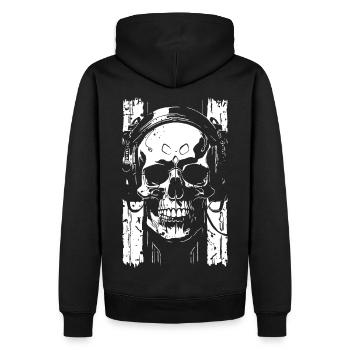 Crâne - Sweat à capuche Premium bio Homme - noir - Dos - Nico (187cm)